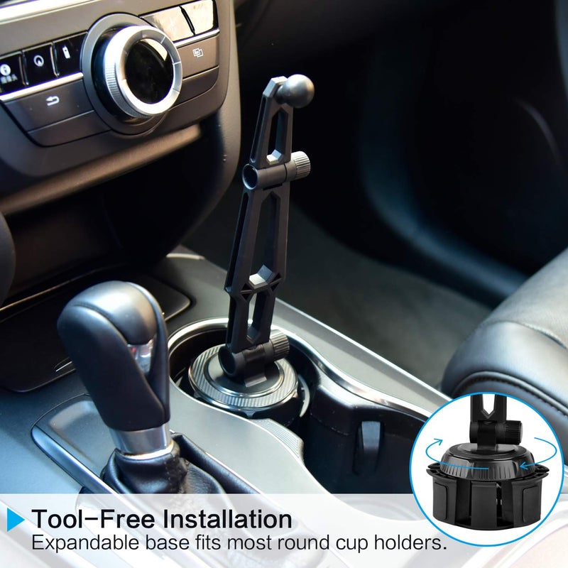 1Zero GPS Car Mount Cup Holder with Adjustable Arm for Garmin - Replacement GPS Cupholder Ball Mount for Garmin Nuvi Dezl Drive Drivesmart Zumo Driveassist DriveLuxe StreetPilot RV Portable Navigator - Image 3